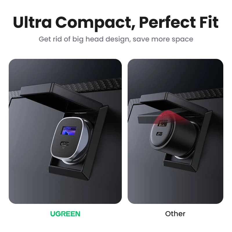 UGREEN Car Charger Type C Fast USB Charger for iPhone 17 16 15 Xiaomi Car Charging Quick 4.0 3.0 Charge Mobile Phone PD Charger - 6