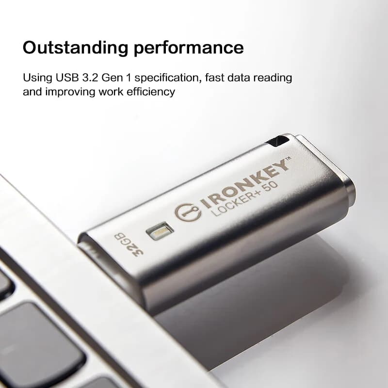 Kingston IKLP-50 USB Flash Drive Professional Hardware Encryption USB3.2 Gen1 Pen Drive Up to 145MB/S 32GB 64GB 128GB Pendrive - 4