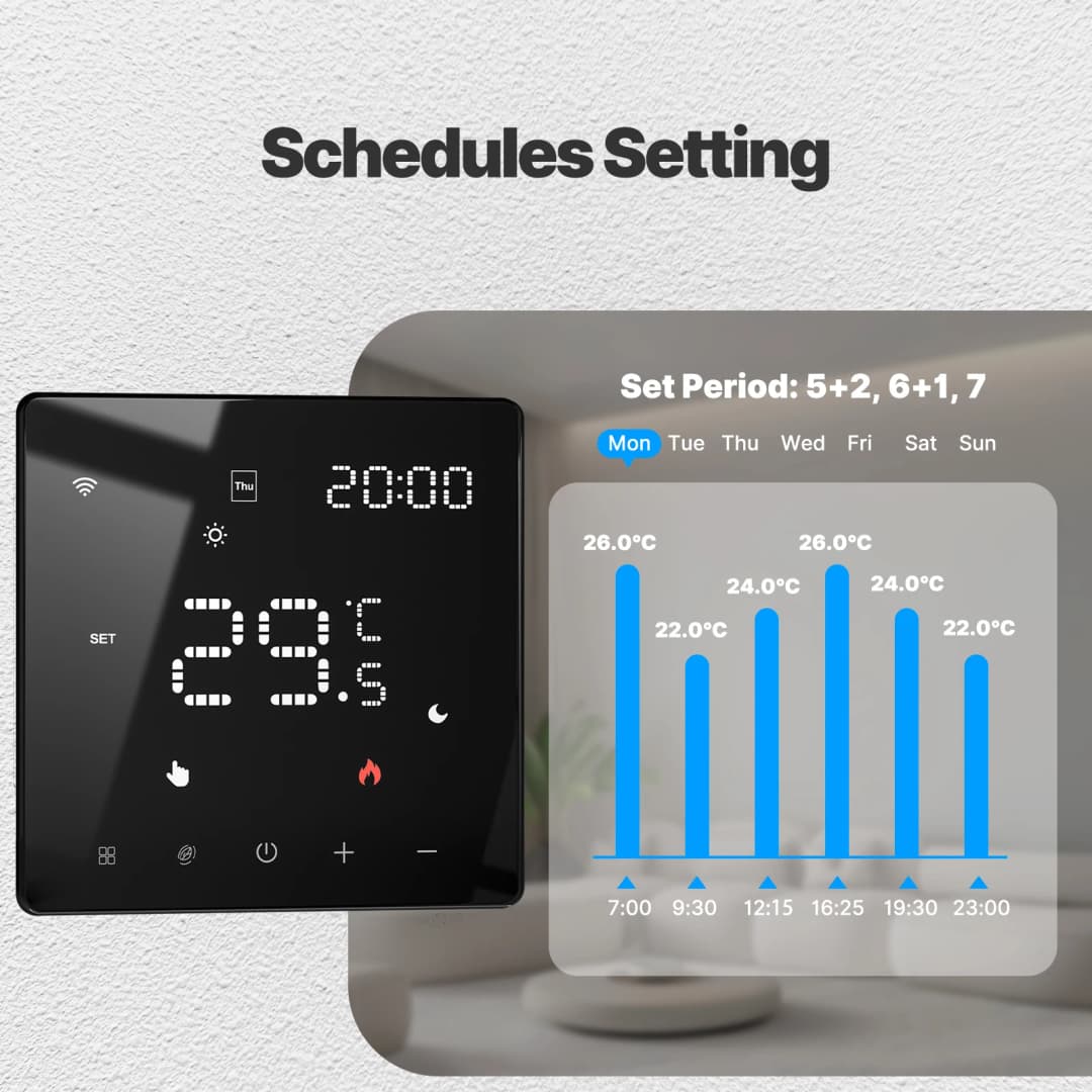 MOES Tuya ZigBee WiFi Smart Thermostat Programmable Temperature Controller for Water Boiler Electric Heating Alexa Google Home - 3