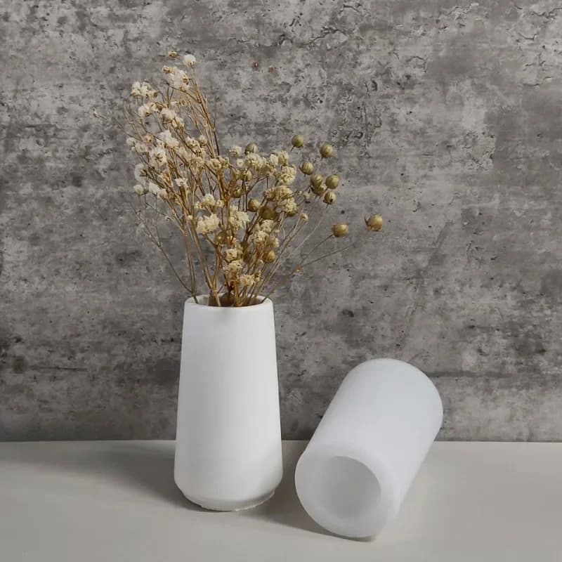 Round Stripe Vase Silicone Mold Plaster Epoxy Resin Candle Jar Casting Mold Cylindrical Home Decor DIY Storage Box Crafts Making - 5