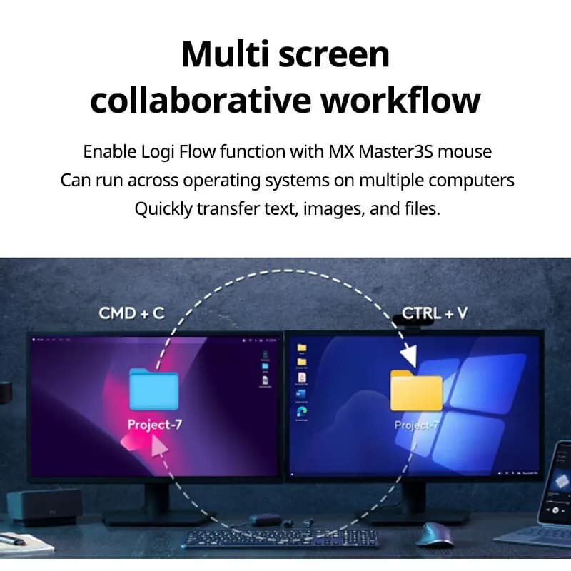 لوحة مفاتيح Logitech MX Keys S جديدة، لاسلكية، بلوتوث، اتصال متعدد الأجهزة، إضاءة خلفية، رقيقة ومحمولة - 5