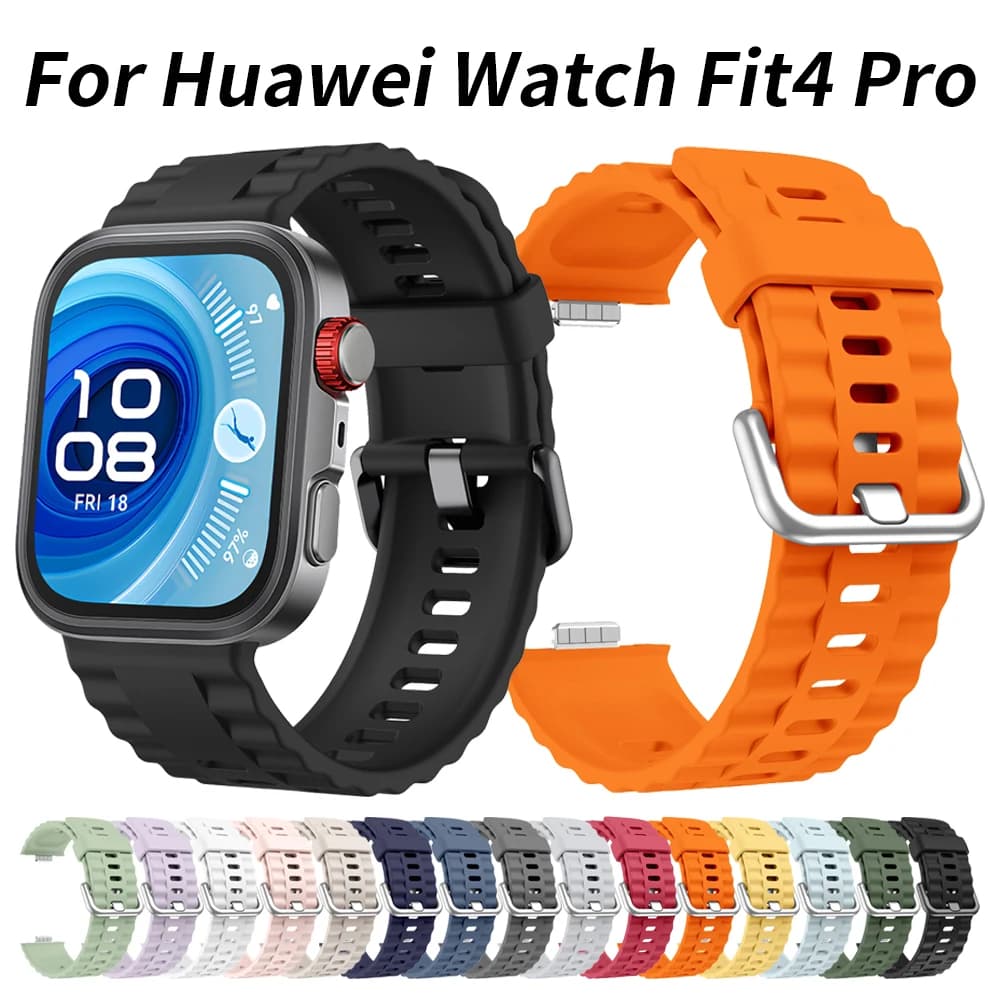 حزام رياضي أصلي من السيليكون 1:1 لساعة Huawei Watch Fit4 Pro حزام استبدال لساعة Huawei Watch Fit 4/3