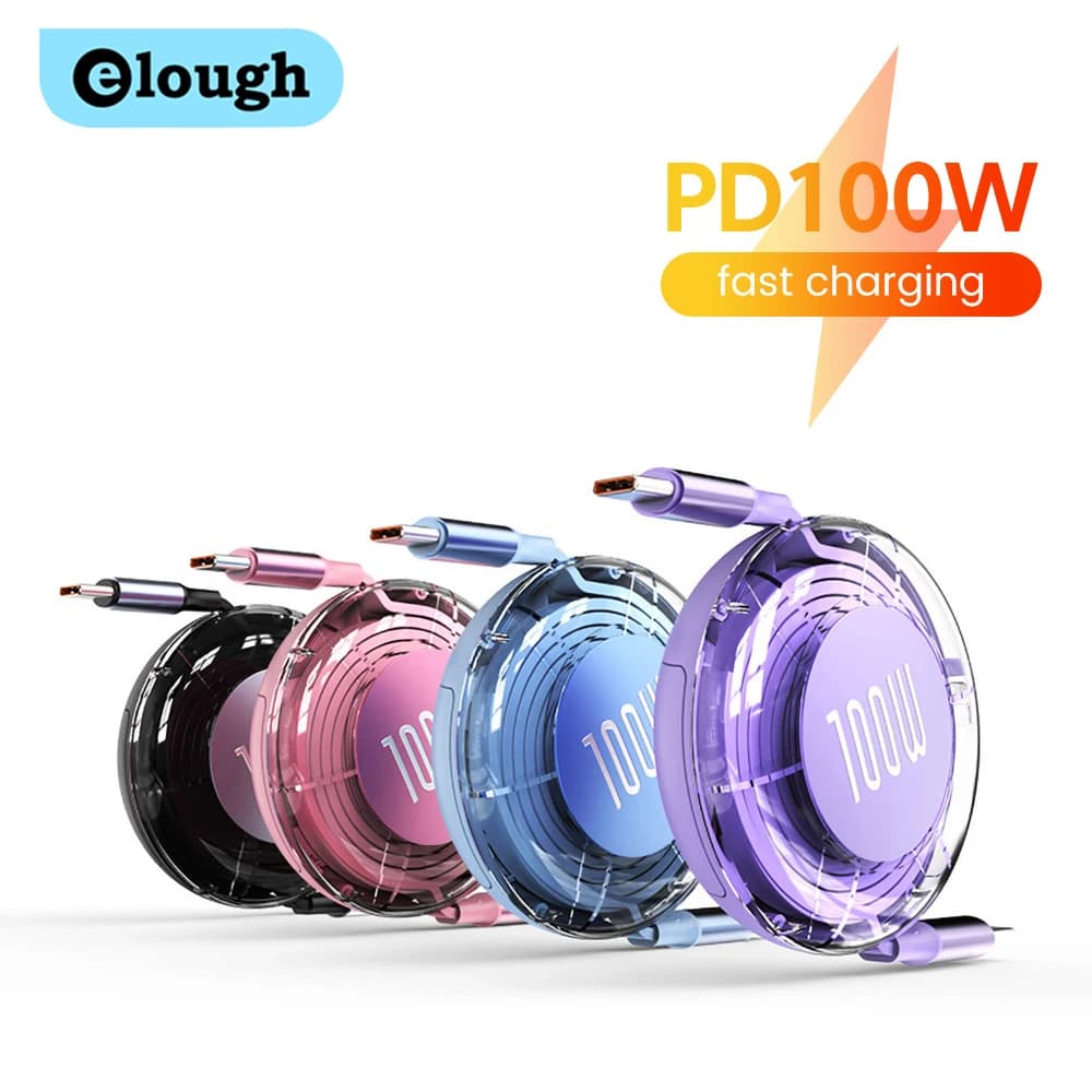 كابل قابل للسحب بي دي 100 واط يو اس بي نوع سي إلى نوع سي شحن سريع يو اس بي سي إلى يو اس بي سي لهاتف آيفون 15 هواوي تابلت لاب توب