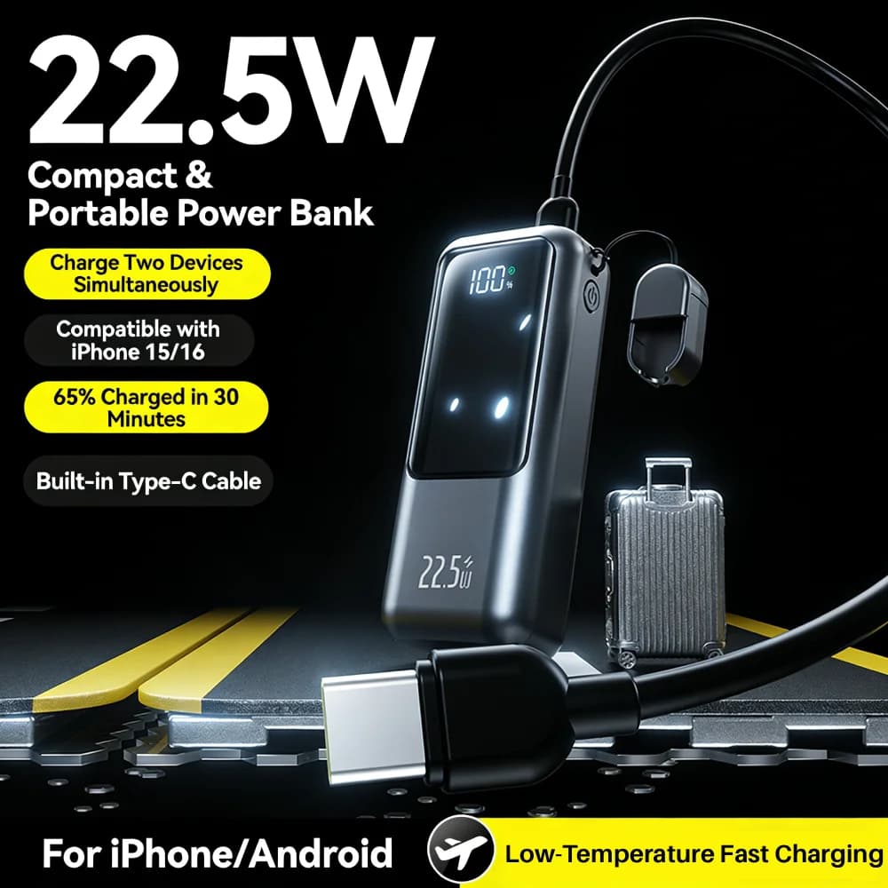 Fast Charging Mini Power Bank 10000mAh Portable External Battery PD22.5W Bidirectional Charger For Samsung iPhone Xiaomi - 3