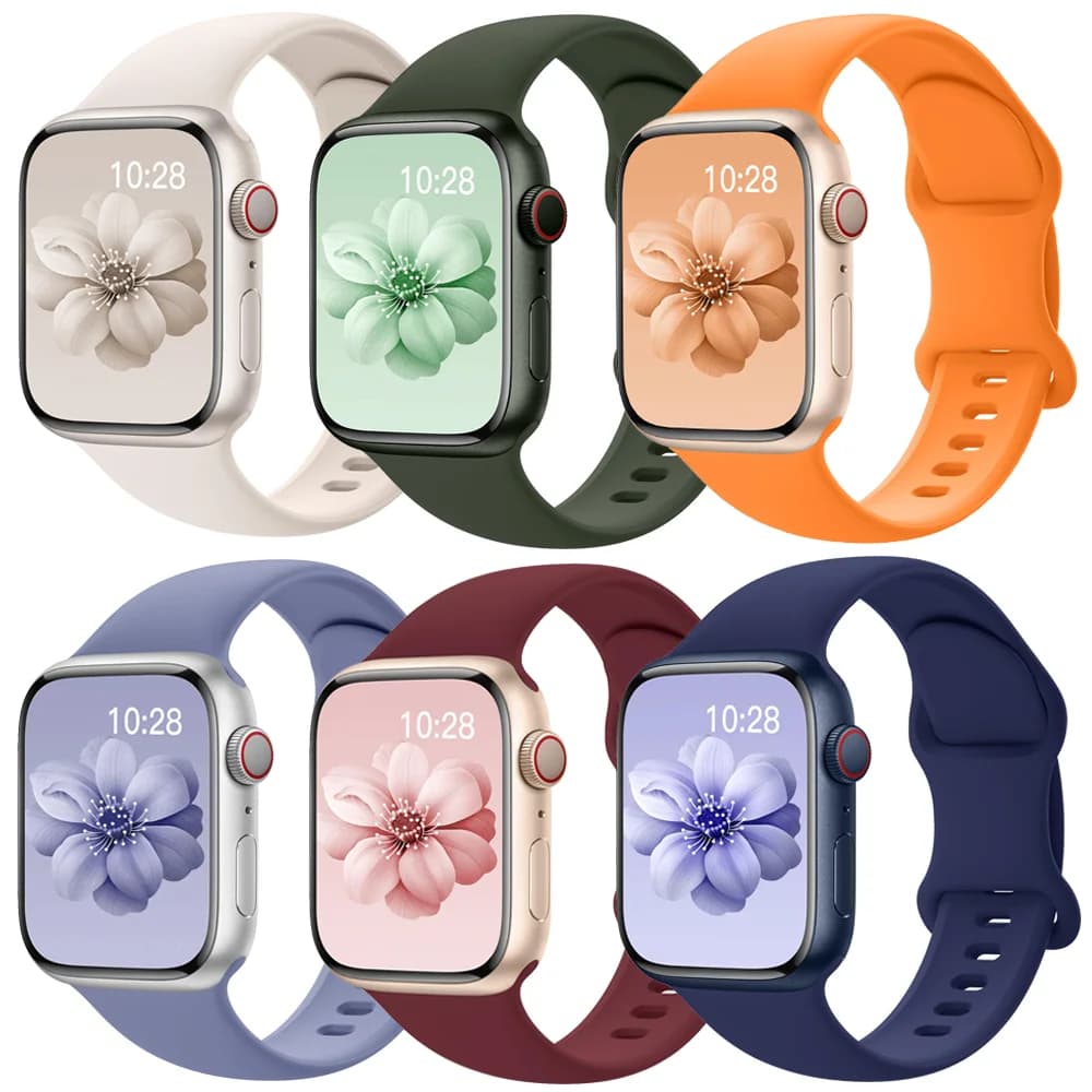 حزام سيليكون لـ Apple Watch، مقاسات متعددة، سوار رياضي لـ iWatch Series 8-9 وUltra2