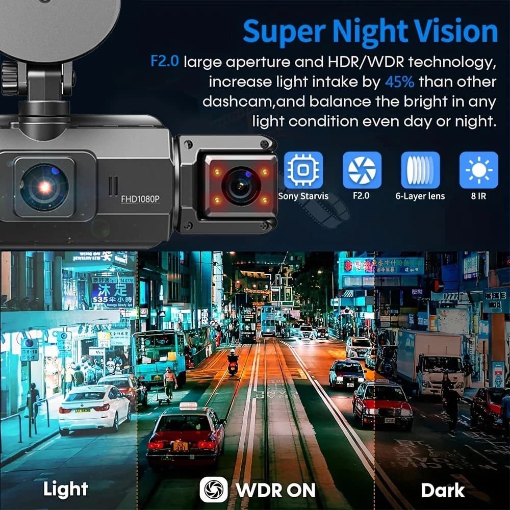 4 عدسة 360 °   داش كام صوت 1080P مسجل فيديو سيارة DVR تسجيل كاميرا الجبهة اليسرى اليمنى الرؤية الخلفية السيارات 4ch داشكام 24H وقوف السيارات - 4