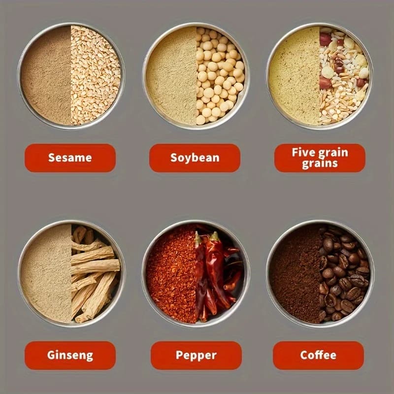 آلة طحن كهربائية للحبوب والقهوة مع خلاط قهوة وآلة تحضير القهوة ومطحنة بقول للمنزل - 4