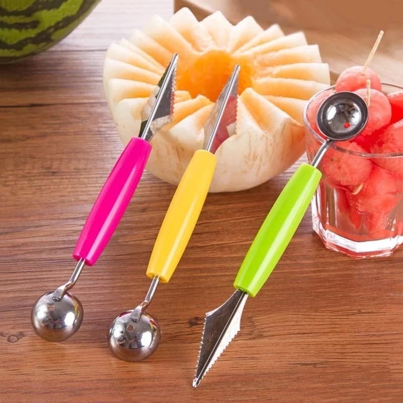 Dual Head Fruit Platter Carving Knife Kitchen Vegetable Carve Fruit Slicer Device Scoop Ballers Cutter Chop Gadgets Accessorie - 5