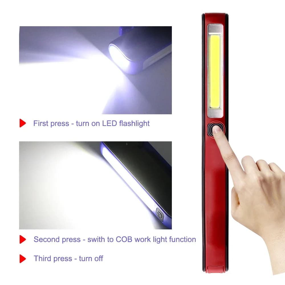 USB شحن LED مصباح يدوي COB قابلة للشحن المغناطيسي القلم مصباح اليد الشعلة ضوء العمل للتخييم الفوانيس التكتيكية ضوء الليل - 3
