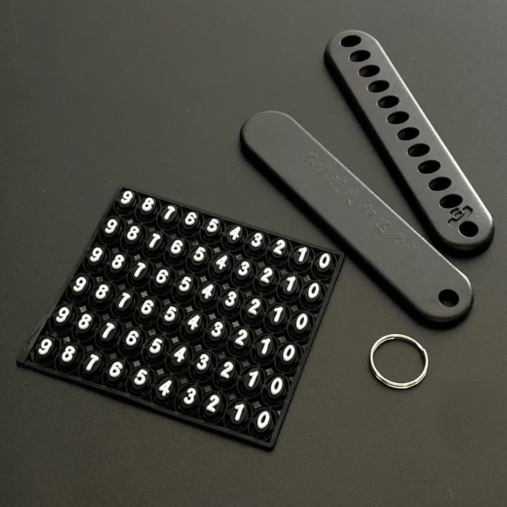 إكسسوارات حلقة مفاتيح بطاقة لوحة أرقام هاتف السيارة أرقام إبداعية قلادة حلقة مفاتيح هدية سلسلة مفاتيح DIY لمنع الفقدان - 2