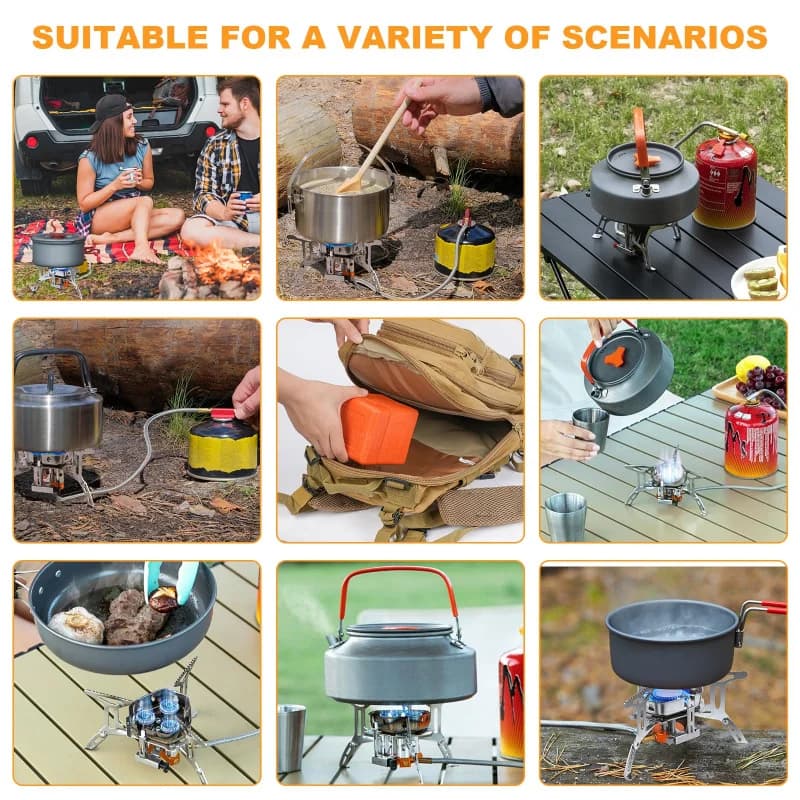 3500W Camping Gas Stove Windproof Outdoor Gas Burner Portable Folding Split Tourist Equipment For Cooking Hiking - 6