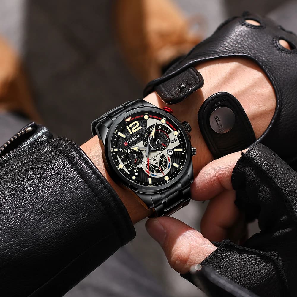 CURREN Casual Business Chronograph Waterproof Stainless Steel Watch Mens New Luxury Fashion Quartz Men wristwatch  часы мужские - 4