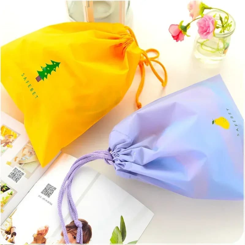 1pc Cartoon Printed Storage Bag Nylon Waterproof Drawstring Pouch Multi-functional Portable Durable Shoes Underwear Travel Bag - 4