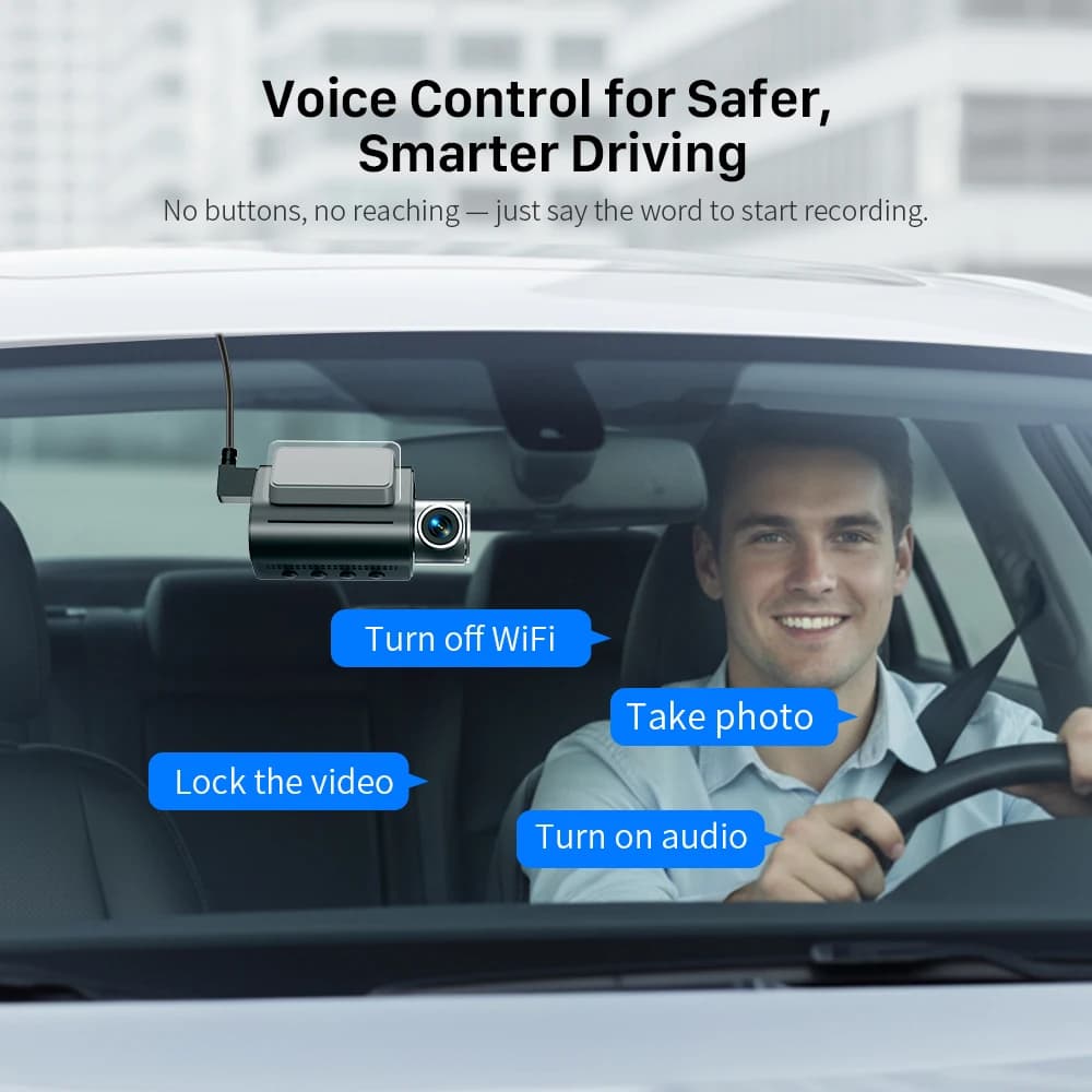 كاميرا لوحة قيادة أمامية وخلفية KAWA D7 بدقة 4K، مسجل فيديو عالي الدقة 4K، كاميرا خلفية صغيرة DVR للسيارات، كاميرا لوحة قيادة بتحكم عبر التطبيق/الصوت - 5