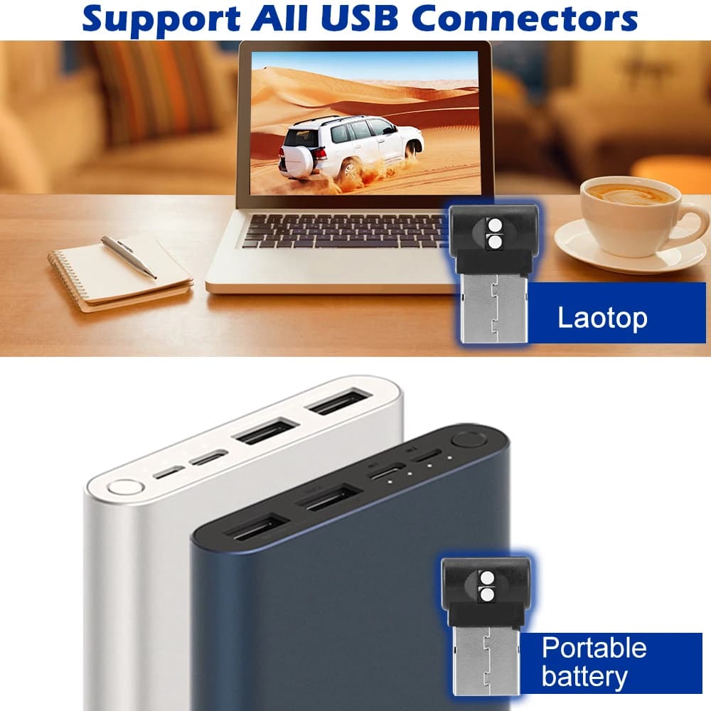 Mini USB Car Foot Light Emergency Lighting Car Accessory PC Auto Interior Plug And Play LED Atmosphere Light - 4
