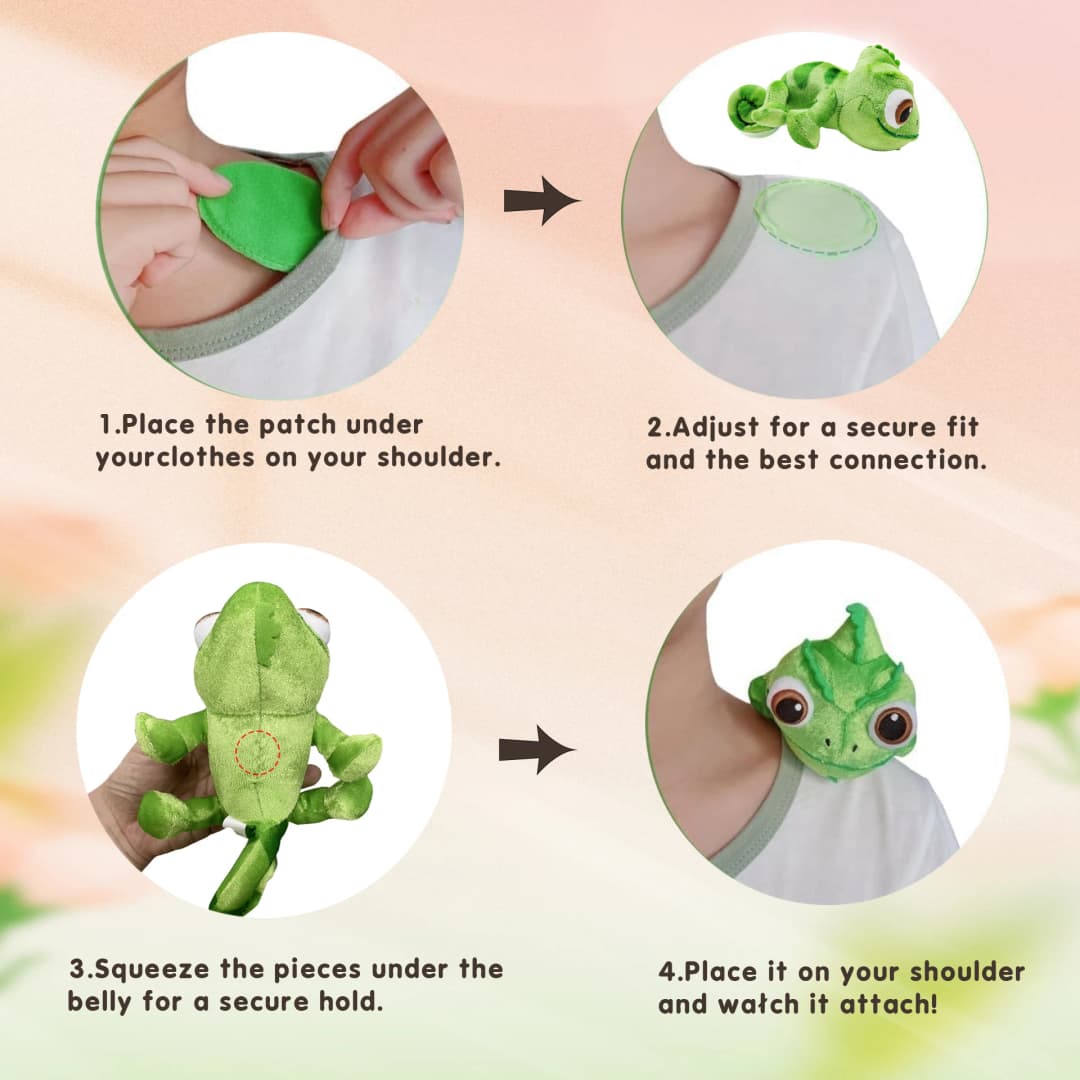 دمية محشوة ناعمة على شكل حرباء باسكال رابونزل حيوانات محشوة مناسبة للحفلات هدية مثالية للأطفال - 6