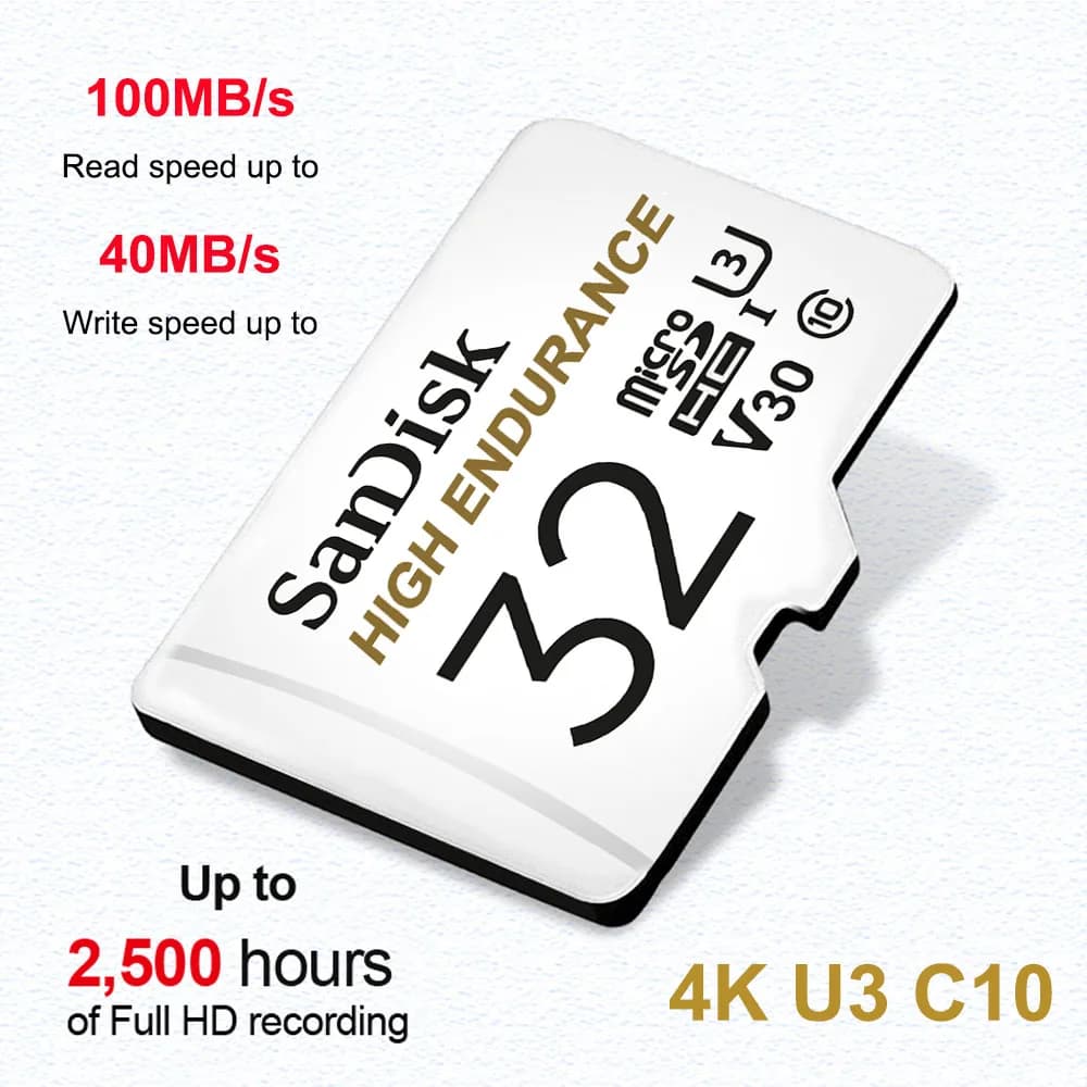 SanDisk HIGH ENDURANCE Memory Card Micro SD 32GB 64GB 128GB 256GB Class 10 UHS-1 V30 U3 4K MicroSD TF Trans Flash Mikro Card - 5