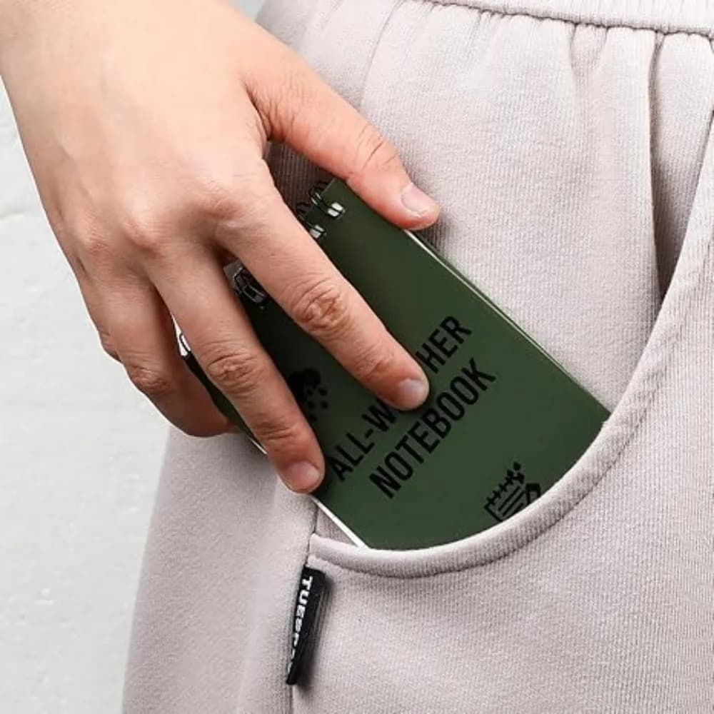 دفتر جيب مقاوم للماء، مفكرة تكتيكية، صفحات مبطنة، دفتر ملاحظات حلزوني، وسادة مذكرة صغيرة، مناسب للخارج والمنزل والمكتب والكلية والمدرسة - 6