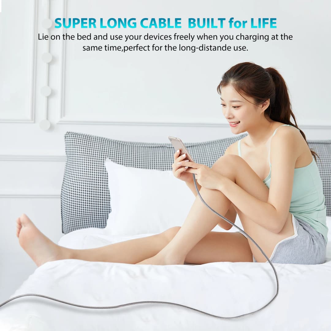 2026 New 60W Fast Charge Cable Type C To Type C 1m 2m 3m 5m 8m Universal Extended Nylon Braided PD Data Cord for iPhone Samsung - 5