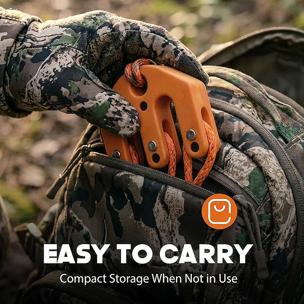 4:1 Mechanical Advantage Pulley Hoist System Heavy Duty Block and Tackle Bear Bag Game Hanger Rope Gear for Outdoor Hunting - 5