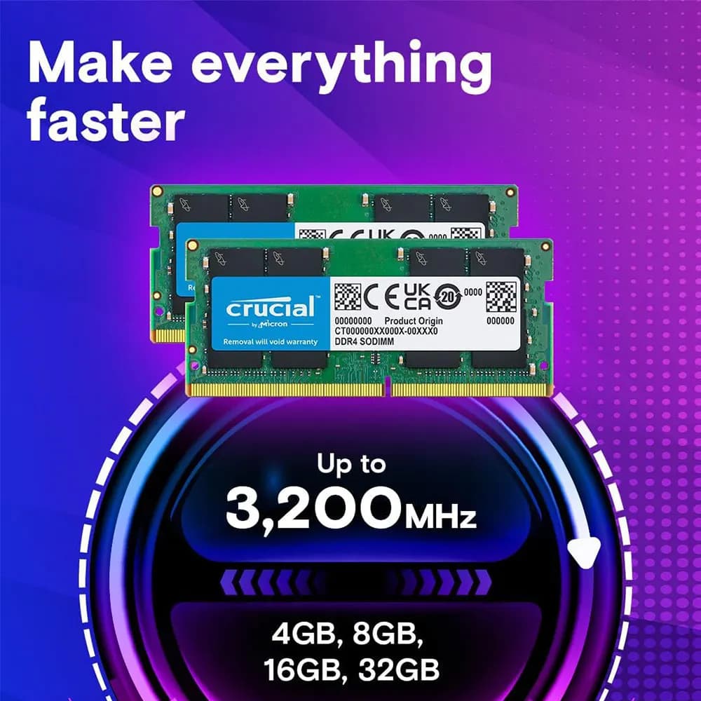 1/2/5 10PCS Crucial Memoria DDR4 RAM Laptop Memory 8GB 16G 32GB 3200MHz 2666 2133 2400MHz SODIMM 260Pin PC4-21300 25600 Notebook - 2