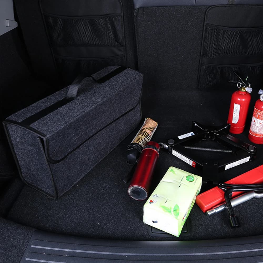 Felt Big Anti Slip Compartment Boot Storage Organizer Tool Car Storage Bag Car Trunk Organizer Soft Felt Storage Box Accessories - 3
