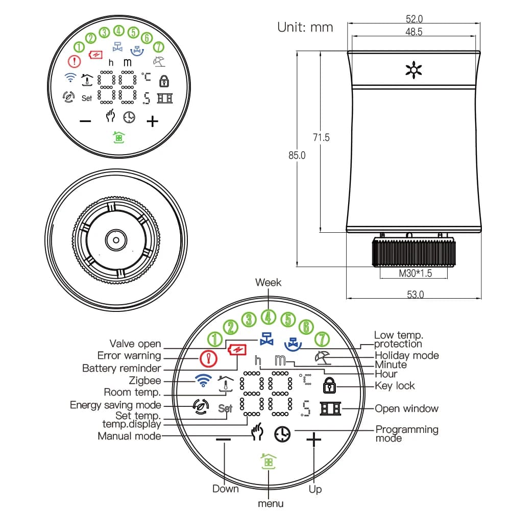 مويس تيا زيغبي3.0 صمام مشغل رادياتير جديد ترموستات ذكي قابل للبرمجة للتحكم في درجة الحرارة مع التحكم الصوتي لأليكسا - 6
