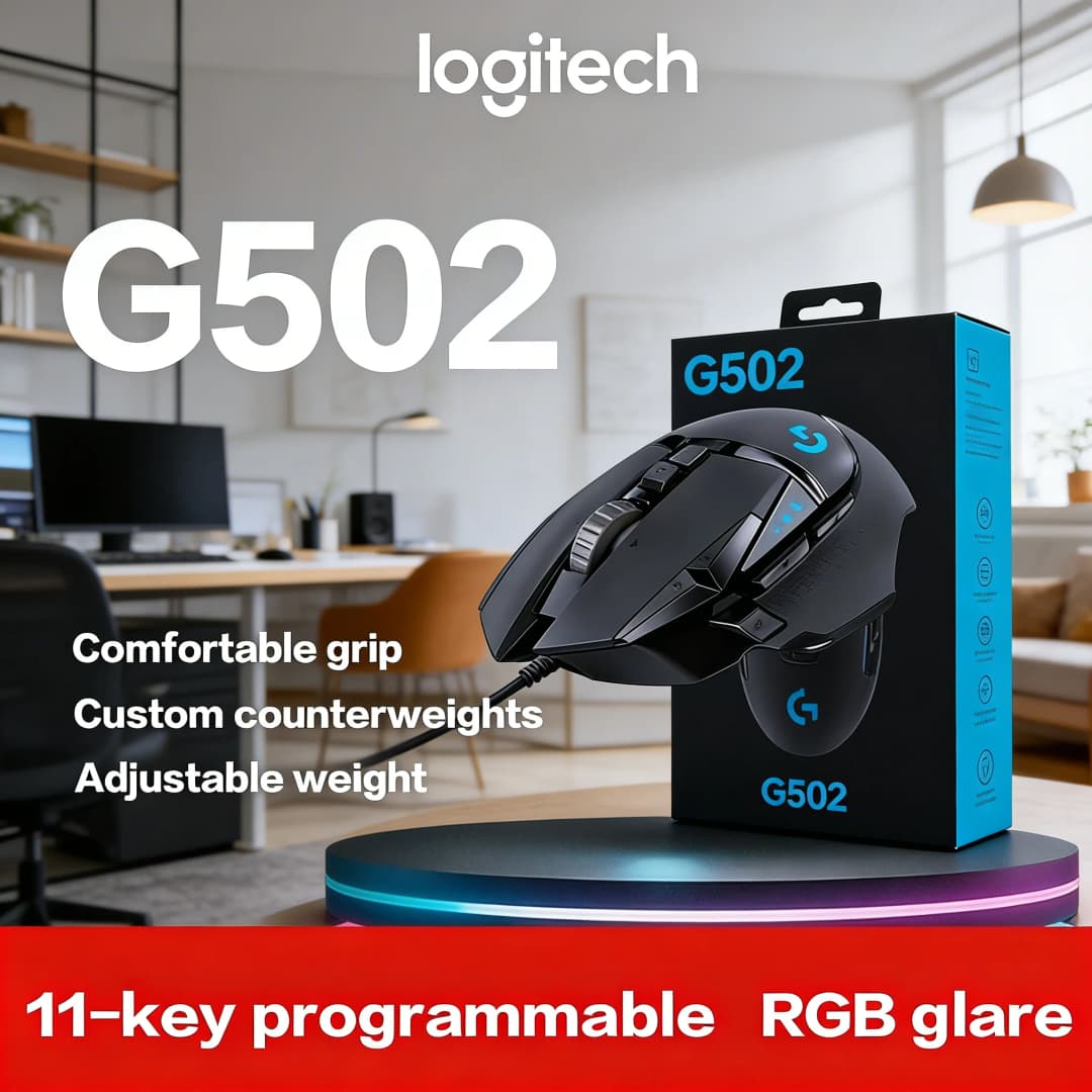 Logitech G502 HERO Wired Gaming Mouse with 11 Programmable Buttons 1ms Response 1000Hz Rate+G102/G203/G304/G305/M220/M170/M350