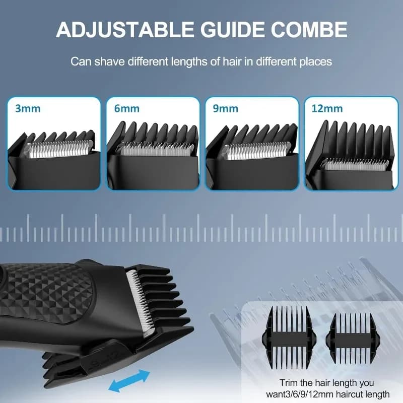 ماكينة تشذيب شعر الجسم للرجال، ماكينة تشذيب شعر العانة الكهربائية، ماكينة حلاقة كرات قابلة للشحن، رأس شفرة خزفية قابلة للاستبدال، مقاومة للماء - 4