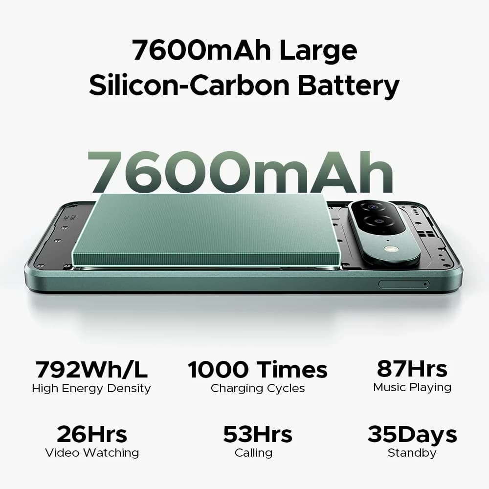 هاتف دوغي B10 لأول مرة عالمياً مع ذكاء اصطناعي Gemini، أندرويد 16، بطارية 7600mAh، 6GB 256GB، شاشة 6.6 بوصة، كاميرا 64MP AI - 5