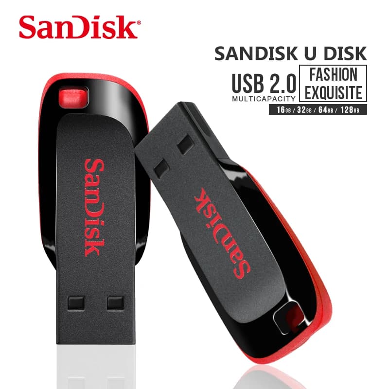 محرك أقراص فلاش SanDisk CZ50 USB 2.0 بسعة 128 جيجابايت و64 جيجابايت و32 جيجابايت و16 جيجابايت، محرك أقراص صغير USB2.0، ذاكرة USB، عصا USB للكمبيوتر - 5