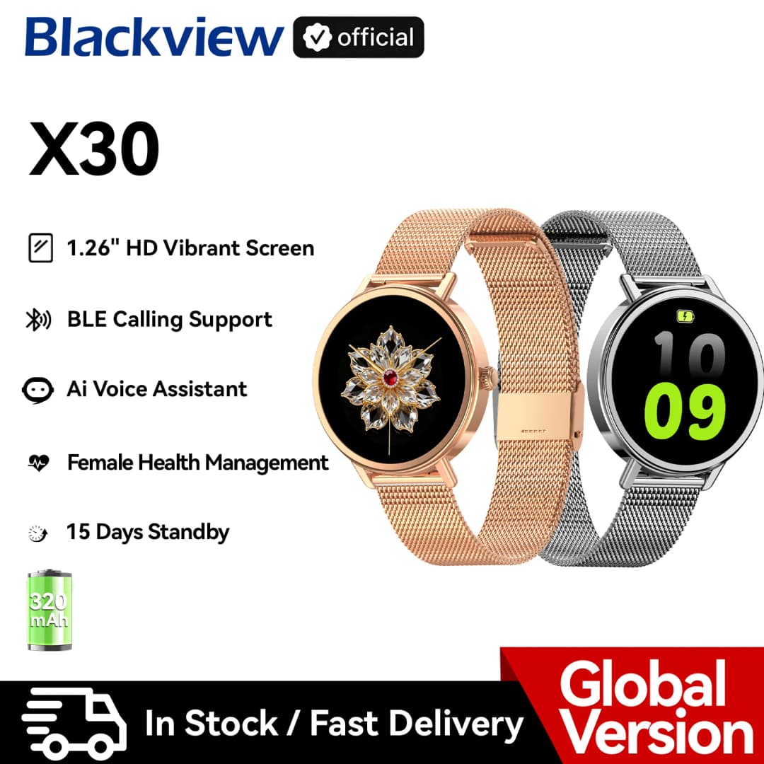 Blackview X30 Lady's Smart Watch 1.26" TFT HD Screen Bluetooth Connection Calling Support Health Management,100+ Sport Modes