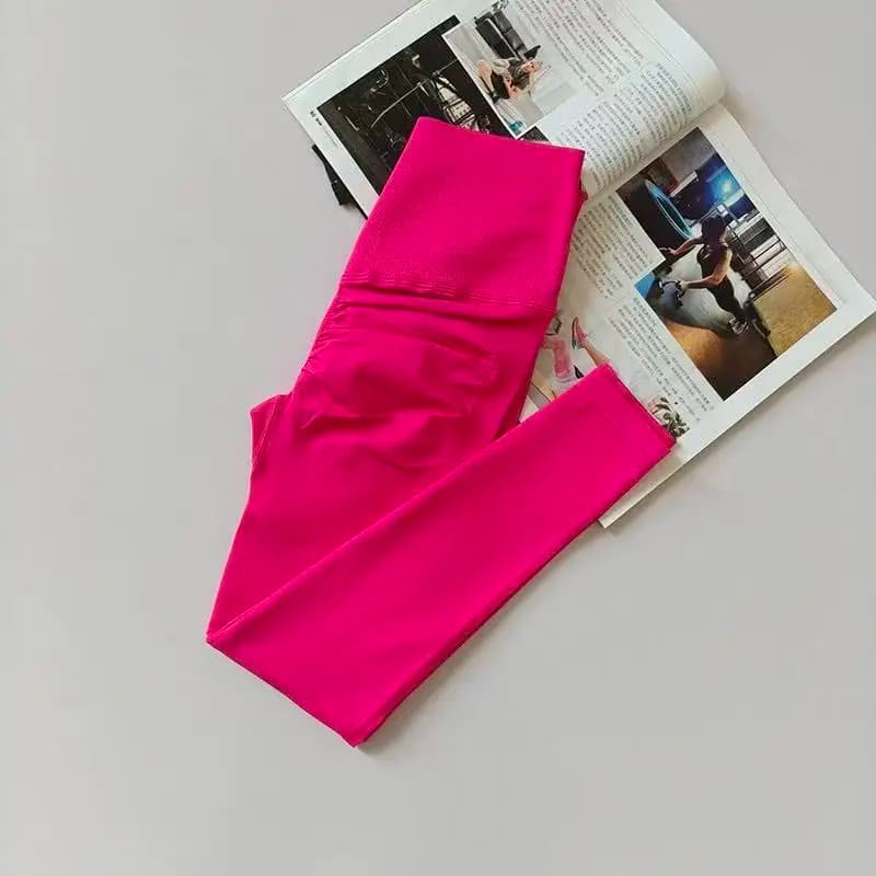 بنطلون يوجا رياضي عالي الخصر بدون خياطة بنطلون ضيق شفاف سريع الجفاف بنطلون جري ويوجا - 3