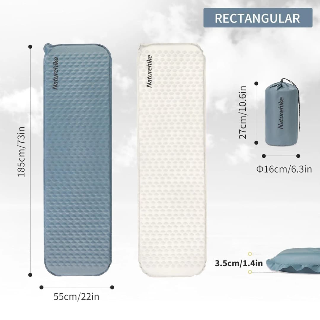 Naturehike Inflatable Mat Ultralight R2.1Air Mattress Sleeping Pad with Foam for Camping Backpacking Hiking Traveling Portable - 5