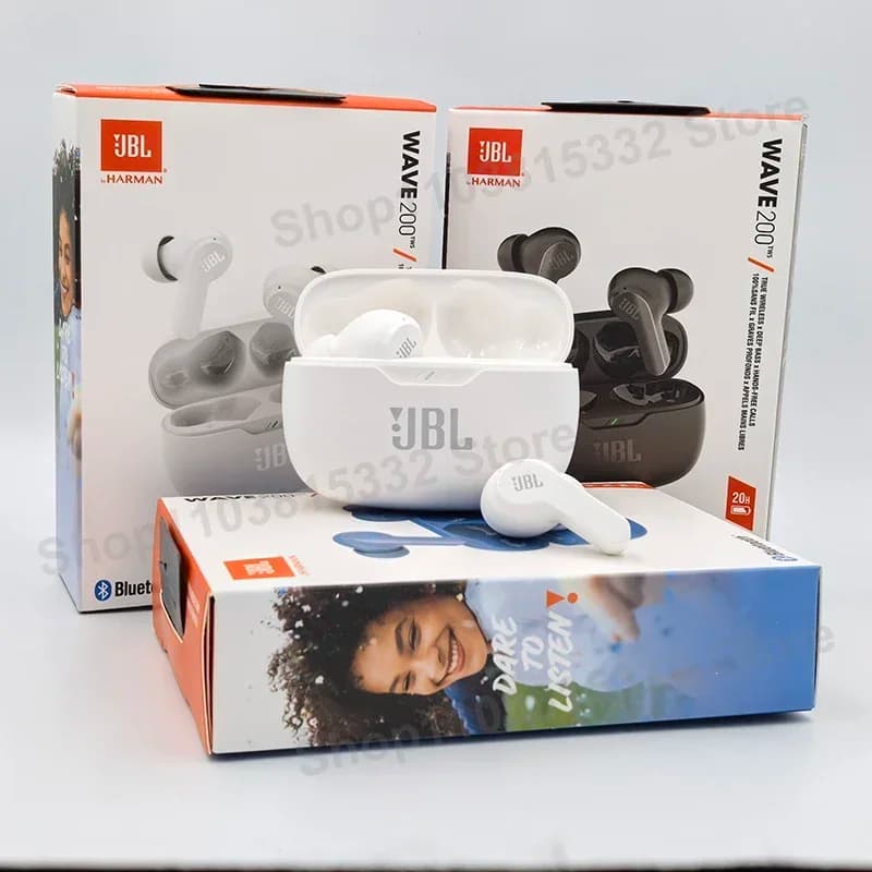 سماعات أذن لاسلكية أصلية من JBL Wave 200TWS سماعات رأس حقيقية JBL W200 TWS بلوتوث 5.0 سماعات أذن رياضية مع ميكروفون - 3