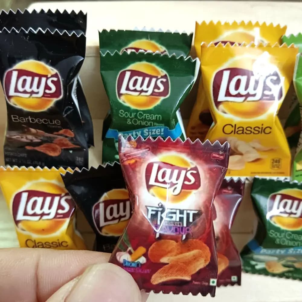NEW 2Bag with Chips 1/6 Scale Dollhouse Miniature Fried Chips Mini Pretend Food for Blyth BJD Doll House Toys - 3