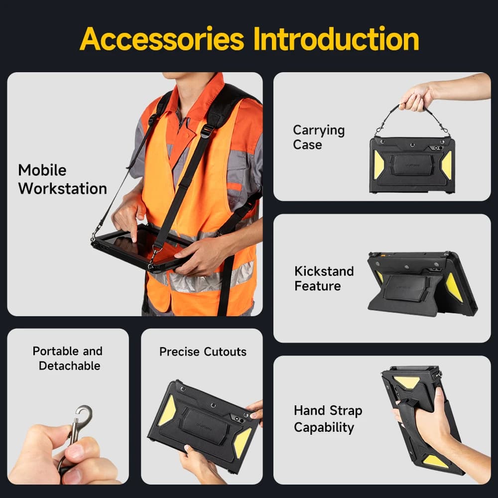 Ulefone Armor Holster Pro Original Tablet Leather Case with Carrying Bag, Stand and Handheld Holder for Armor Pad 3 Pro. - 2