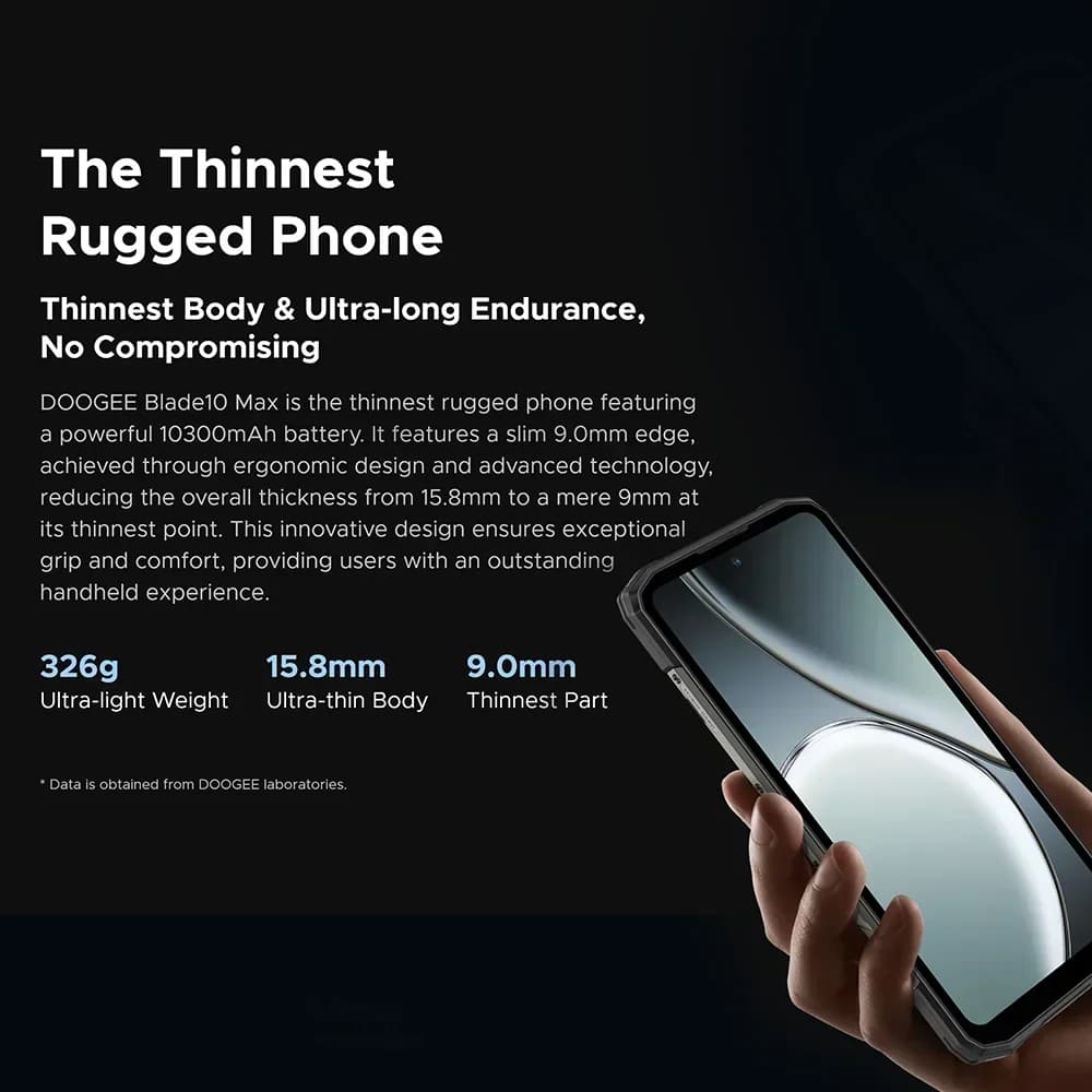 Global Version DOOGEE Blade10 Max Rugged Phone 32GB(8+24) 256GB 6.56” HD+ IPS UNISOC T7200 Octa Core 50MP Camera Android 15 NFC - 3