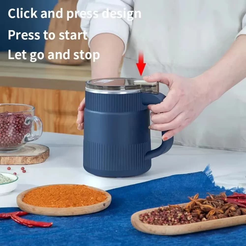 Small Electric Coffee Grinder Multifunctional Beans Spices Grains Grinder Fast Grinding Stainless Steel Machine for Kitchen - 2