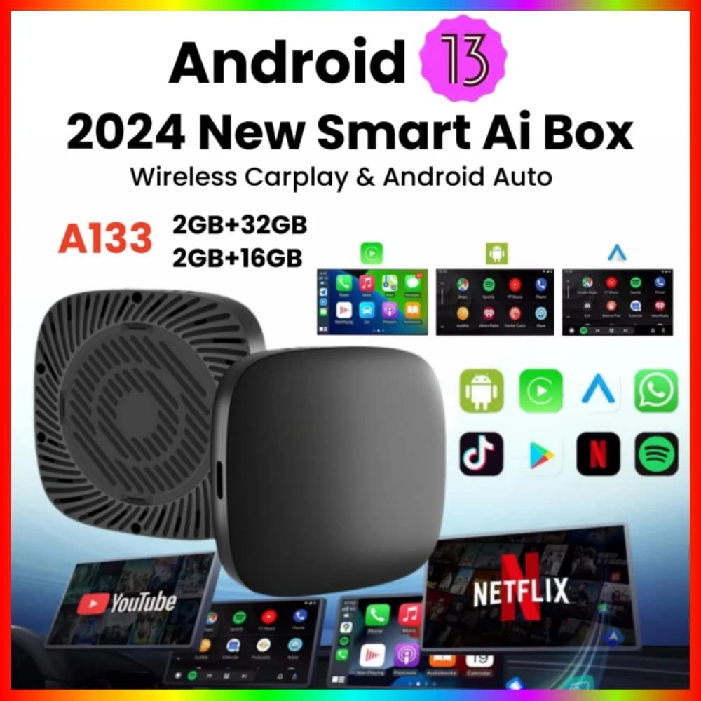 Android 13 Carplay AI Box Wireless Carplay Android Auto WiFi Support Netflix Youtube For Nissan VW Toyota Mazda Hyundai Ford MG - 2