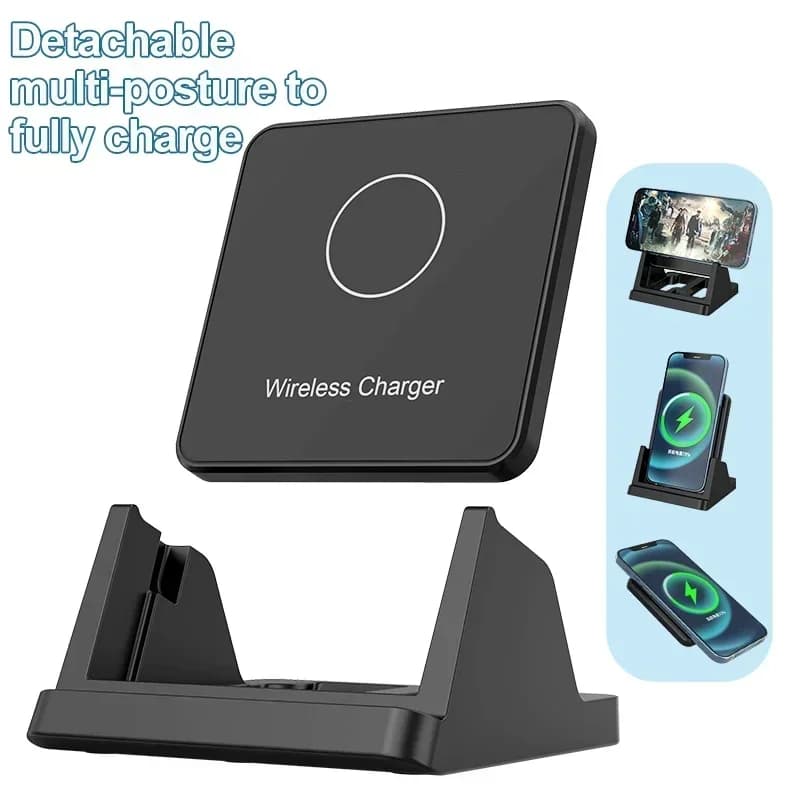 30W Wireless Charger Pad Stand Desktop Ultra-thin Mobile Phone For iPhone 15 14 13 12 Samsung Xiaomi Fast Charging Dock Station - 2