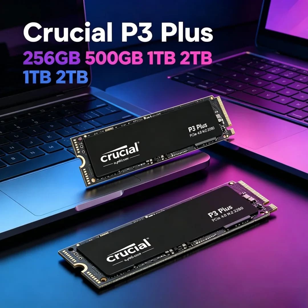 Large Capacity Crucial P3 Plus 2280 M.2 NVMe SSD 1TB 2TB PCIe Gen4 High Speed Internal Hard Drive OEM Package