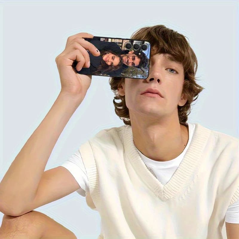 غطاء ناعم أسود مخصص لصورة زوجين لهواتف Samsung Galaxy A55 A54 A53 A52 A35 34 S25 S24 S23 S22 S21 S20 Ultra Plus FE - 4