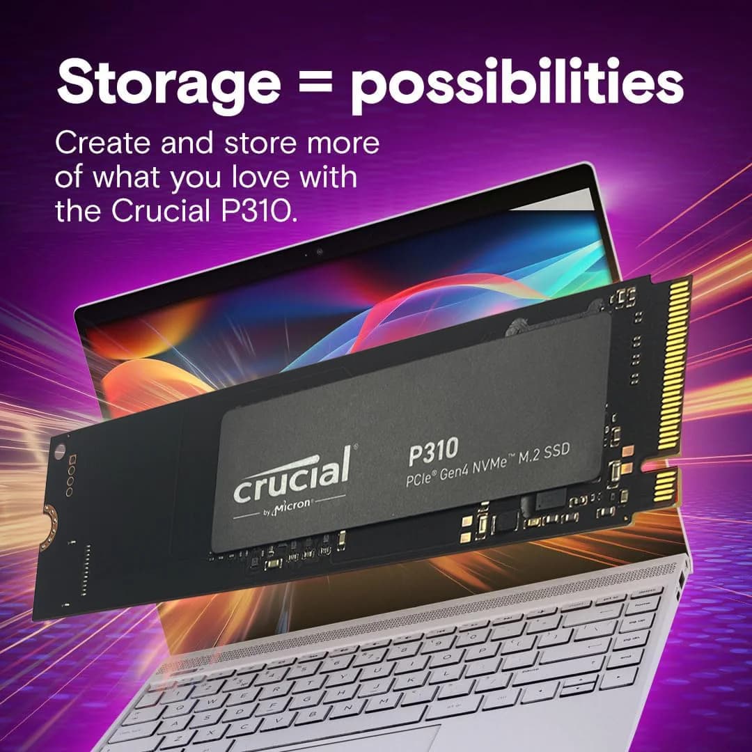 Crucial P310 1TB 2TB 2280 PCIe Gen4 3D NAND NVMe M.2 SSD–Up to 7,100 MB/s,Internal Solid State Drive (PC)(OEM PACKAGE) - 4