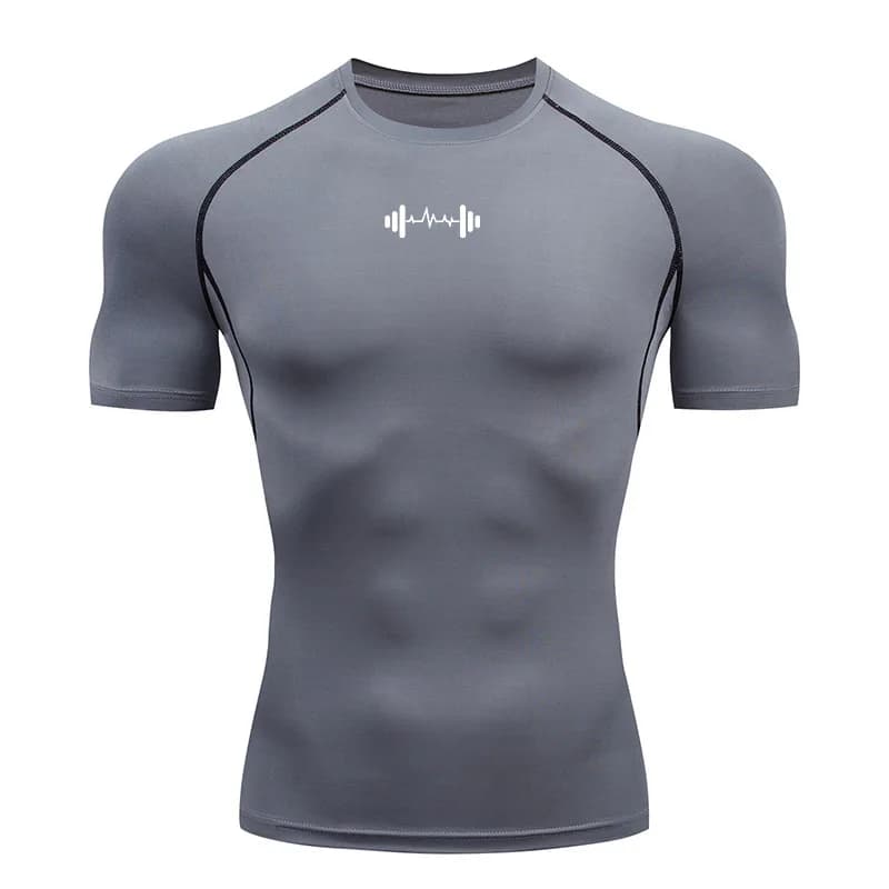 Compression T Shirt Men Summer Sportswear Running T-shirt Elastic Quick Dry Sport Tops Tee Athletic Gym Workout Shirts Men - 4