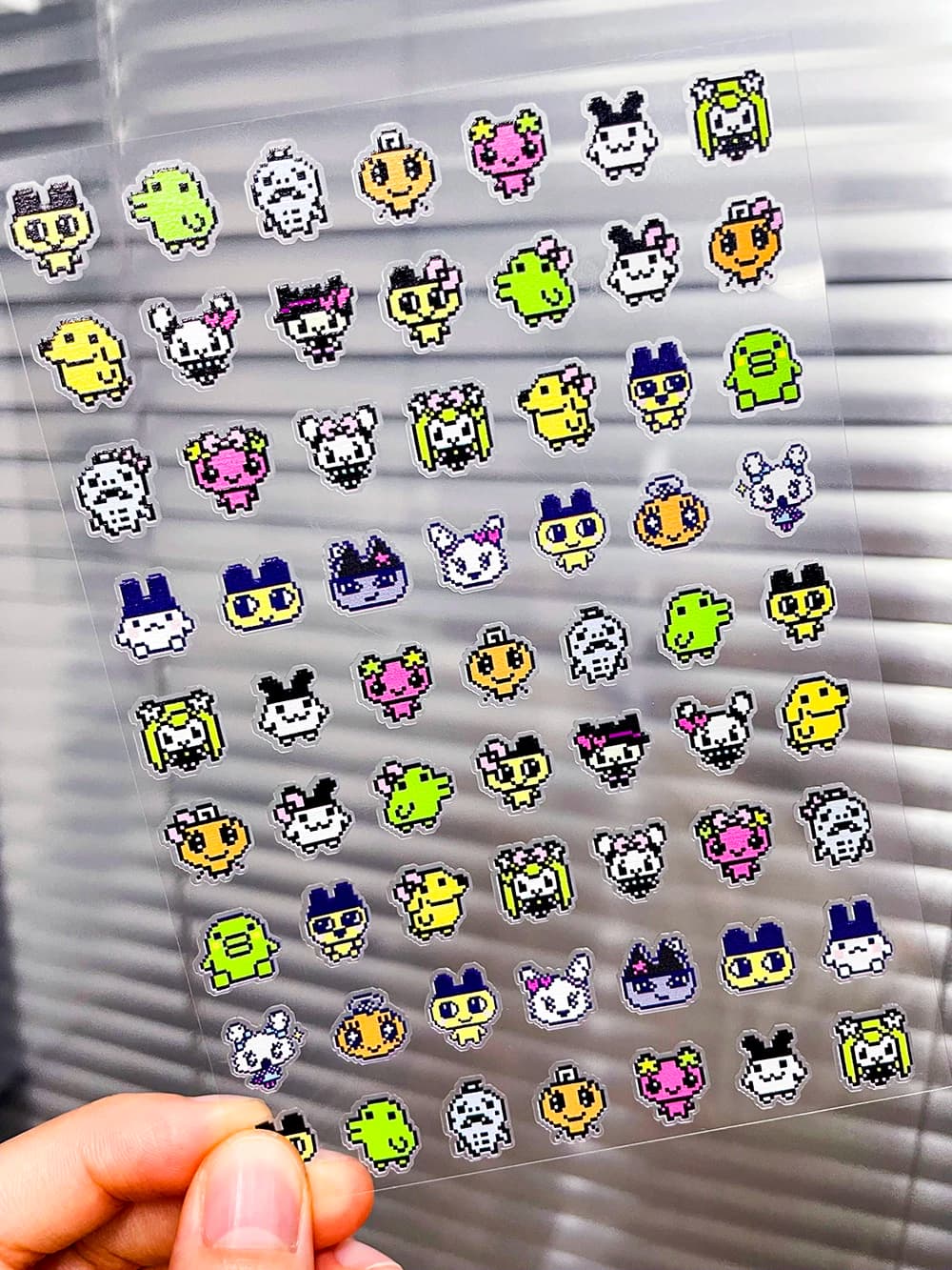 Kawaii Y2K Cute Pet Japanese Anime Self Adhesive Nail Sliders Pixel Style Mini Hand Account Diy Accessory Korean Nail Sticker - 2