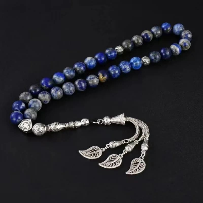 Muslim Rosary Bracelet 10mm natural Lapis Lazuli 33 prayer Beads TASBIH Middle Eastern Men and Women prayer hands - 4