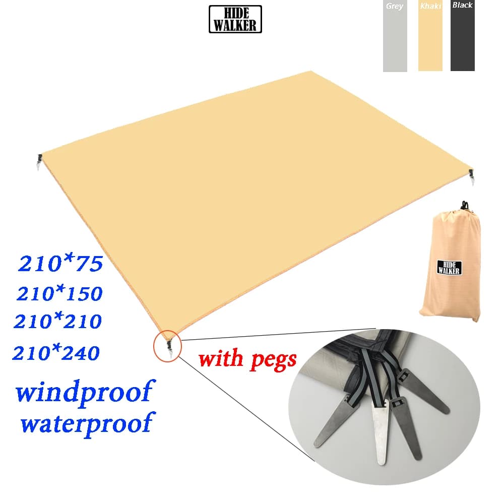بصمة خيمة، حصيرة نزهة خفيفة الوزن مع أوتاد مقاومة للرياح، حصيرة أرضية خيمة قابلة للطي محمولة مقاومة للماء للتخييم الخارجي - 2