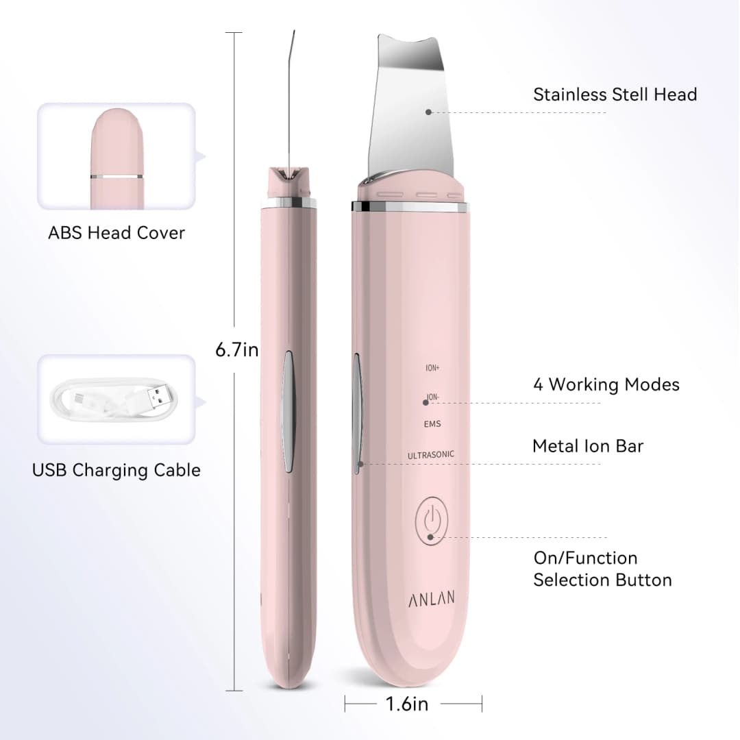 ANLAN Ultrasonic Skin Scrubber Deep Cleaning Peeling Shovel Limpiador Facial Skin Care Face Lifting Machine Ultrasonic Cleaner - 6
