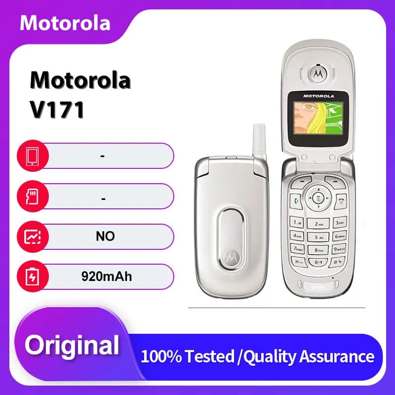 Original Unlocked Motorola V171 2G 920mAh GSM 900 / 1800 Mobile Phone